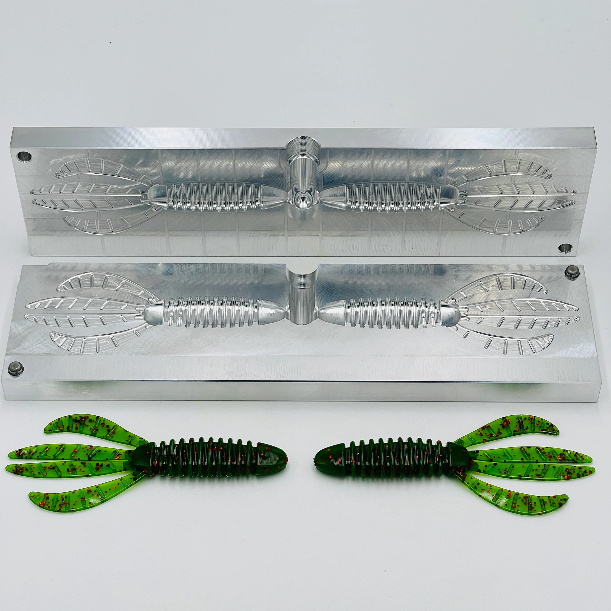 Aluminum Injection Soft Plastic Lure Mold For Fishing Trick Worm